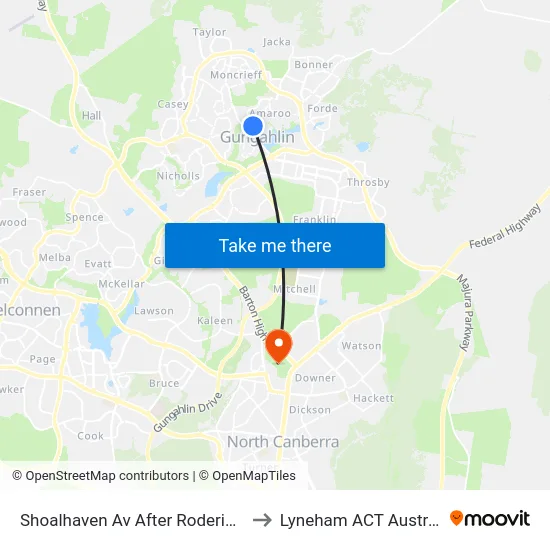 Shoalhaven Av After Roderick St to Lyneham ACT Australia map