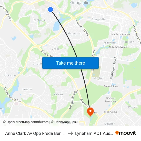 Anne Clark Av Opp Freda Bennett Cct to Lyneham ACT Australia map
