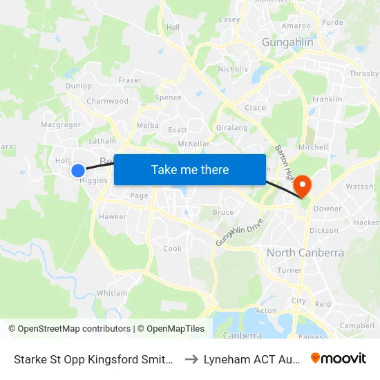 Starke St Opp Kingsford Smith School to Lyneham ACT Australia map