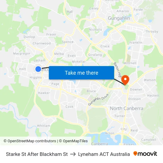Starke St After Blackham St to Lyneham ACT Australia map