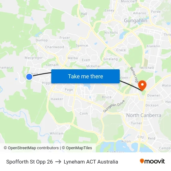 Spofforth St Opp 26 to Lyneham ACT Australia map