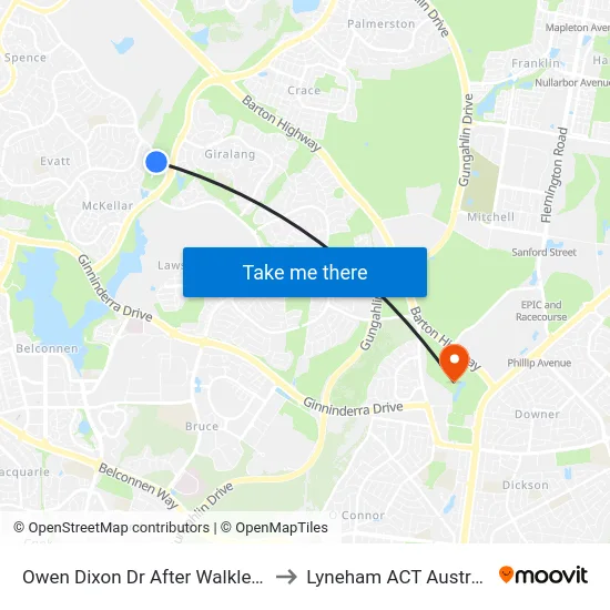 Owen Dixon Dr After Walkley Pl to Lyneham ACT Australia map