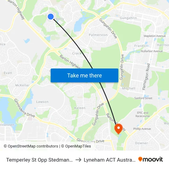 Temperley St Opp Stedman Pl to Lyneham ACT Australia map