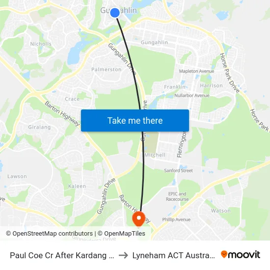 Paul Coe Cr After Kardang St to Lyneham ACT Australia map