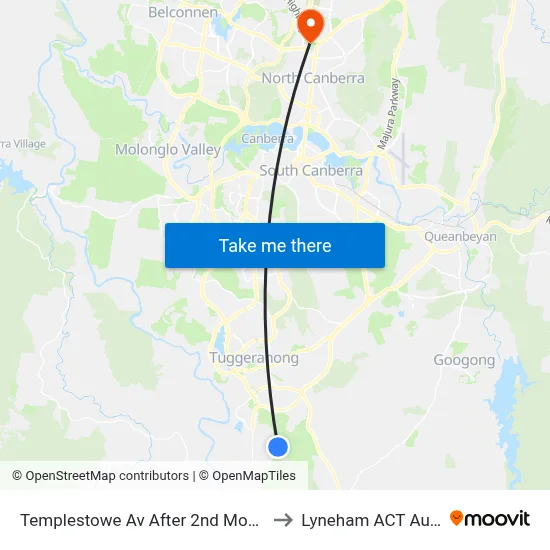 Templestowe Av After 2nd Montefiore Cr to Lyneham ACT Australia map