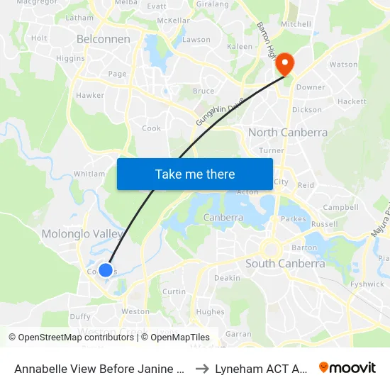 Annabelle View Before Janine Haines Tce to Lyneham ACT Australia map