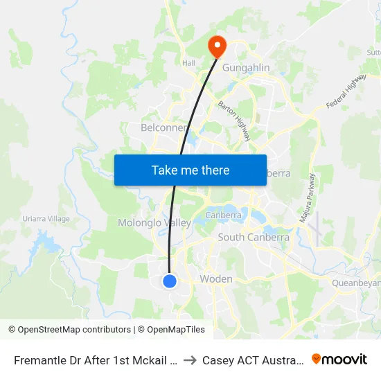 Fremantle Dr After 1st Mckail Cr to Casey ACT Australia map
