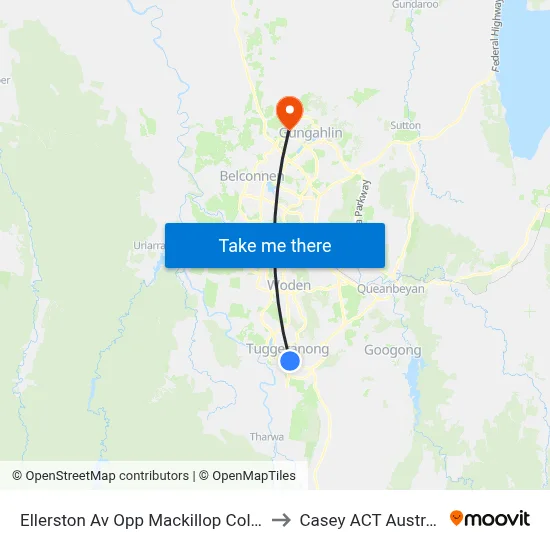 Ellerston Av Opp Mackillop College to Casey ACT Australia map