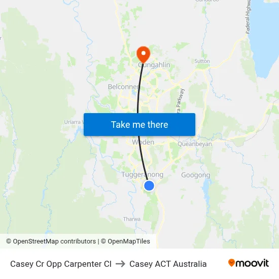Casey Cr Opp Carpenter Cl to Casey ACT Australia map