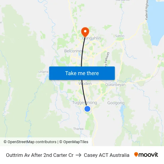 Outtrim Av After 2nd Carter Cr to Casey ACT Australia map