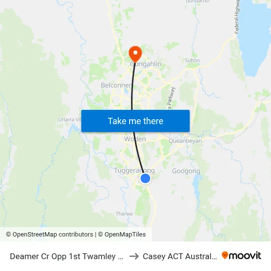 Deamer Cr Opp 1st Twamley Cr to Casey ACT Australia map