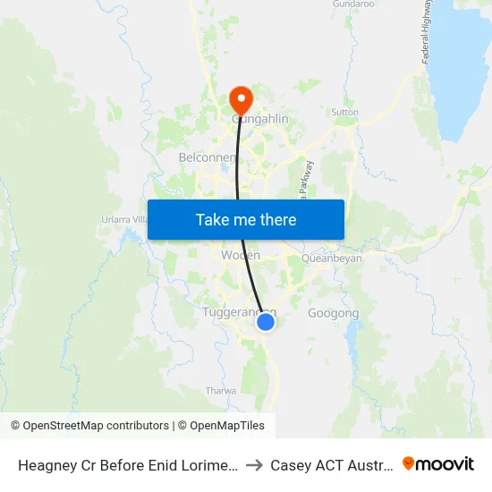Heagney Cr Before Enid Lorimer Cct to Casey ACT Australia map