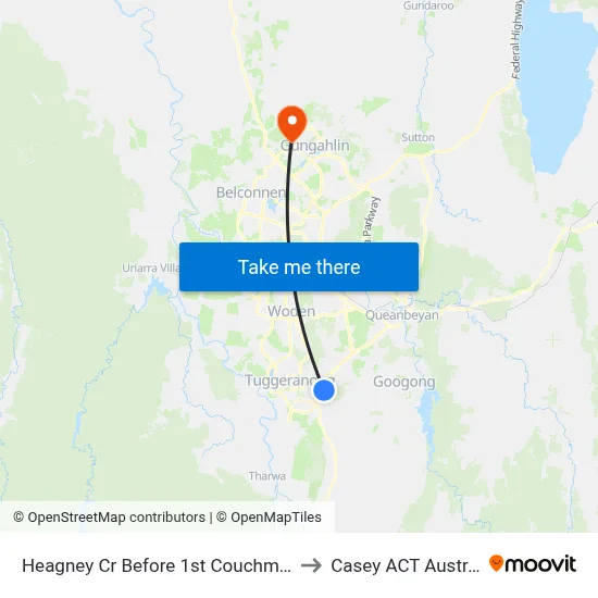 Heagney Cr Before 1st Couchman Cr to Casey ACT Australia map
