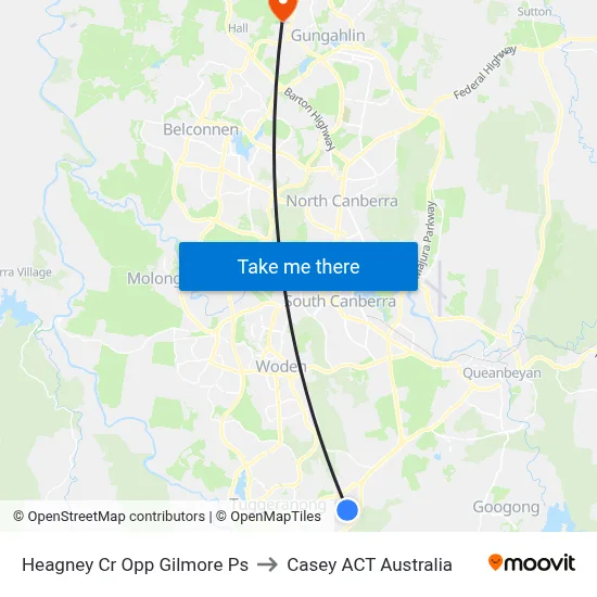 Heagney Cr Opp Gilmore Ps to Casey ACT Australia map