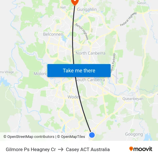 Gilmore Ps Heagney Cr to Casey ACT Australia map
