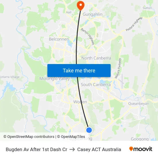 Bugden Av After 1st Dash Cr to Casey ACT Australia map