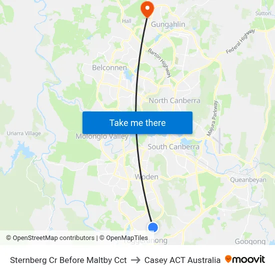Sternberg Cr Before Maltby Cct to Casey ACT Australia map