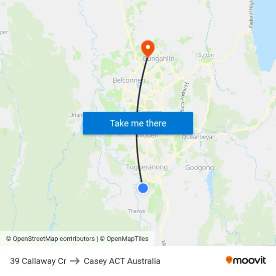 39 Callaway Cr to Casey ACT Australia map
