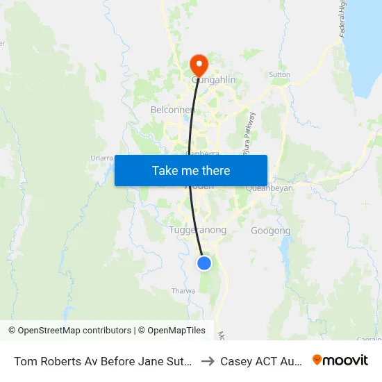 Tom Roberts Av Before Jane Sutherland St to Casey ACT Australia map