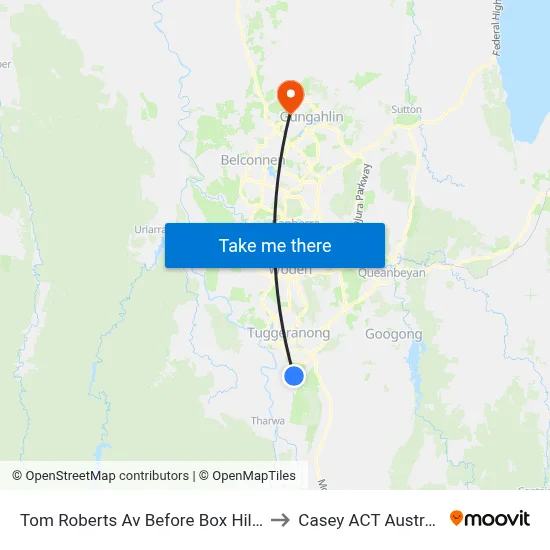 Tom Roberts Av Before Box Hill Av to Casey ACT Australia map