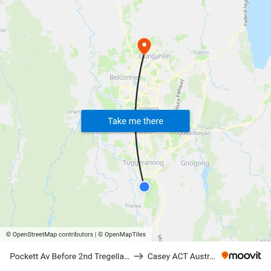 Pockett Av Before 2nd Tregellas Cr to Casey ACT Australia map