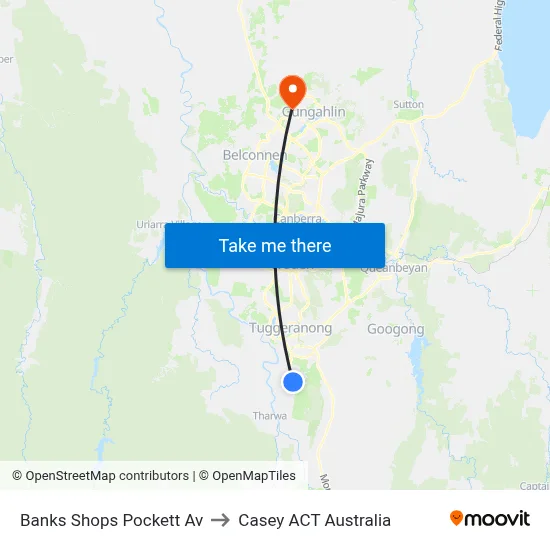 Banks Shops Pockett Av to Casey ACT Australia map