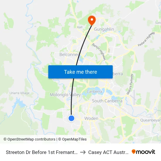 Streeton Dr Before 1st Fremantle Dr to Casey ACT Australia map