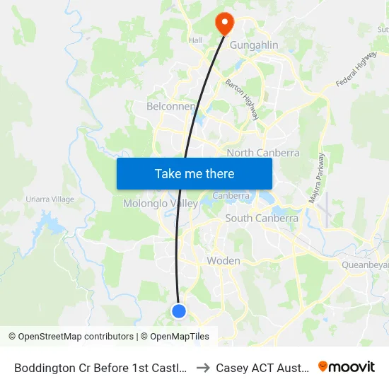 Boddington Cr Before 1st Castley Cct to Casey ACT Australia map