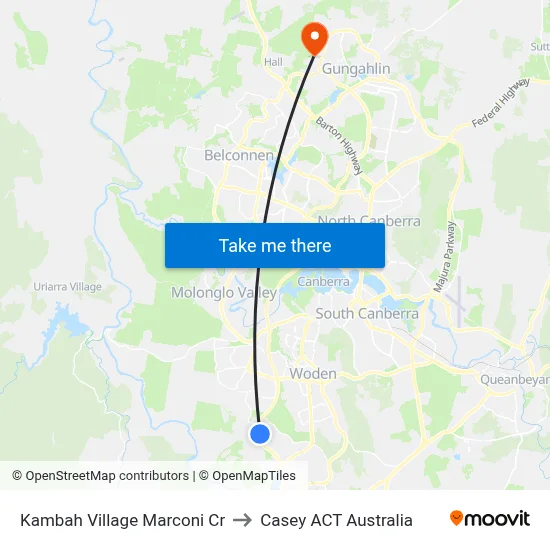 Kambah Village Marconi Cr to Casey ACT Australia map