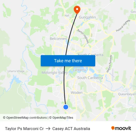 Taylor Ps Marconi Cr to Casey ACT Australia map
