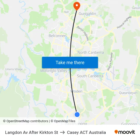 Langdon Av After Kirkton St to Casey ACT Australia map