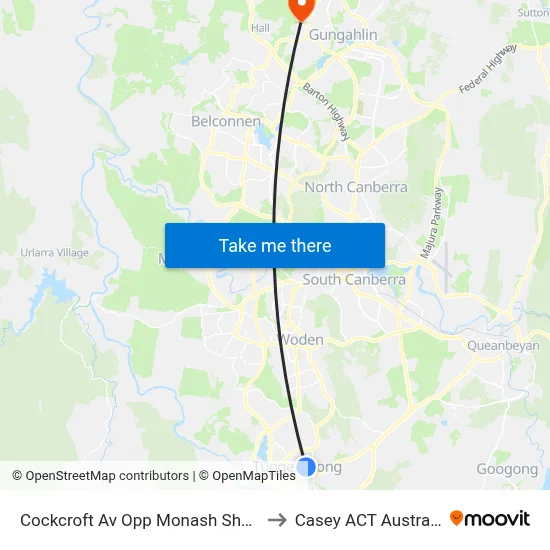 Cockcroft Av Opp Monash Shops to Casey ACT Australia map