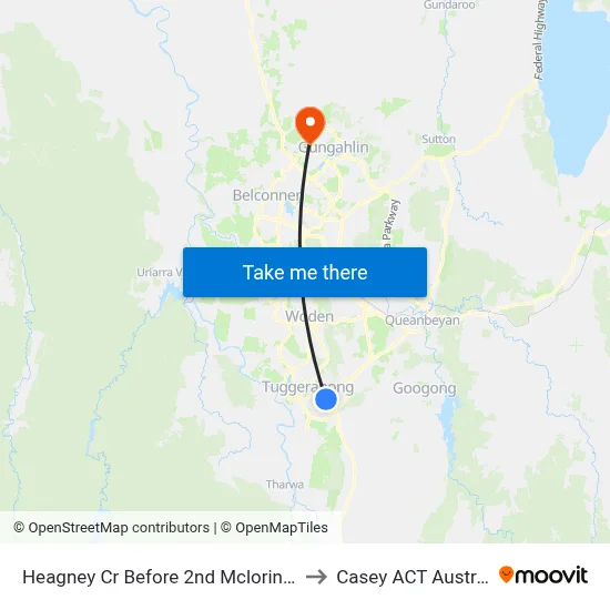 Heagney Cr Before 2nd Mclorinan St to Casey ACT Australia map