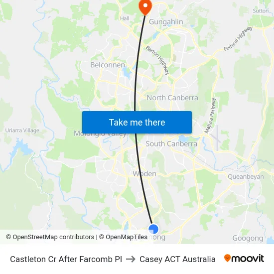 Castleton Cr After Farcomb Pl to Casey ACT Australia map