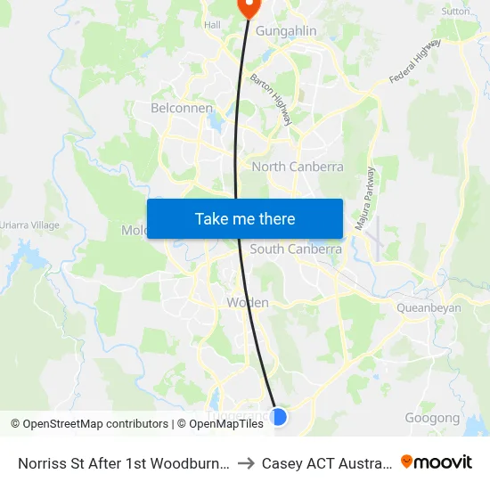 Norriss St After 1st Woodburn St to Casey ACT Australia map