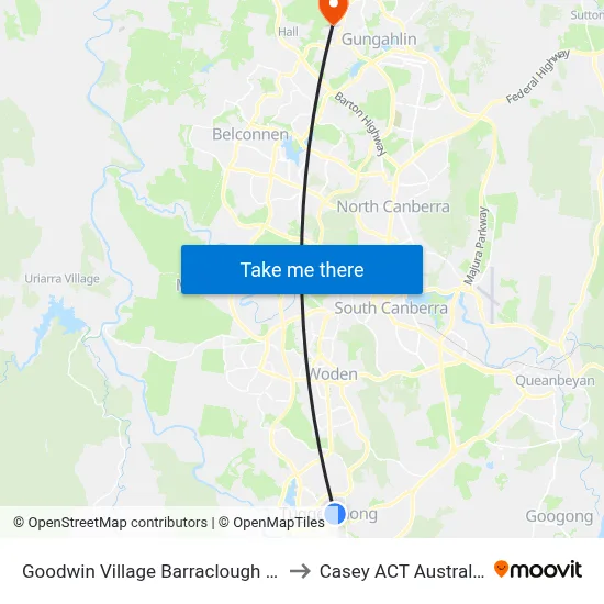Goodwin Village Barraclough Cr to Casey ACT Australia map