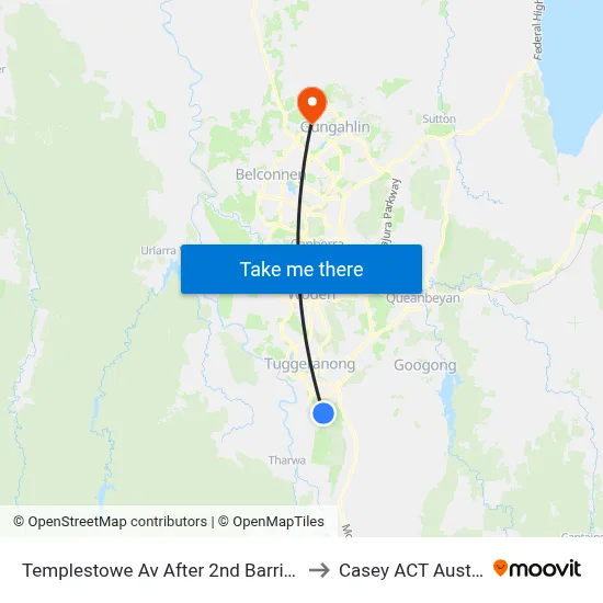 Templestowe Av After 2nd Barringer St to Casey ACT Australia map