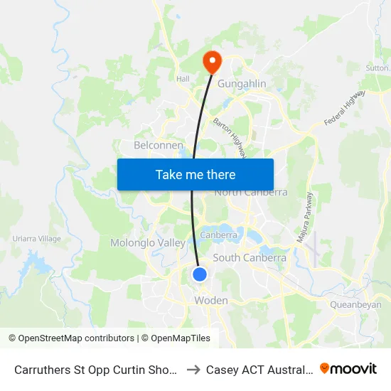 Carruthers St Opp Curtin Shops to Casey ACT Australia map