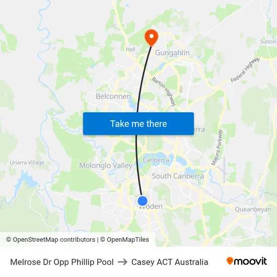 Melrose Dr Opp Phillip Pool to Casey ACT Australia map