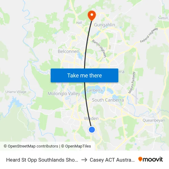 Heard St Opp Southlands Shops to Casey ACT Australia map