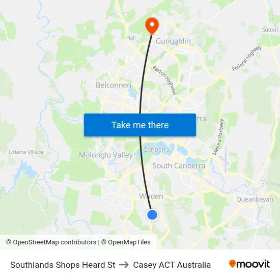 Southlands Shops Heard St to Casey ACT Australia map