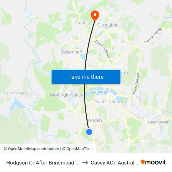 Hodgson Cr After Brinsmead St to Casey ACT Australia map