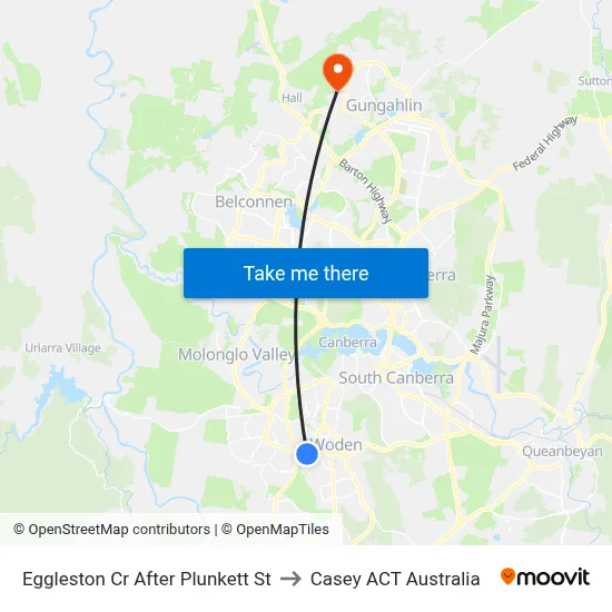 Eggleston Cr After Plunkett St to Casey ACT Australia map
