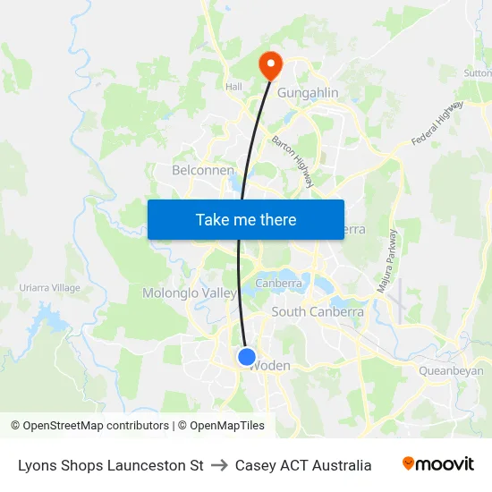 Lyons Shops Launceston St to Casey ACT Australia map