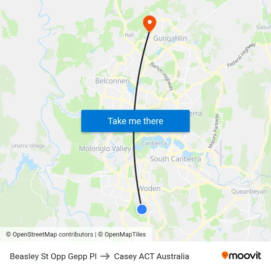 Beasley St Opp Gepp Pl to Casey ACT Australia map