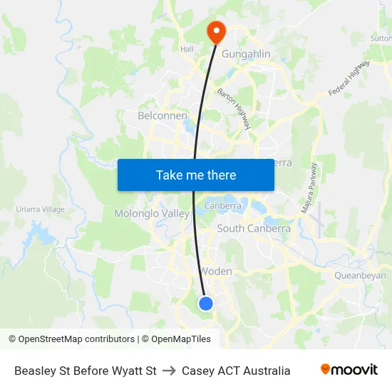 Beasley St Before Wyatt St to Casey ACT Australia map
