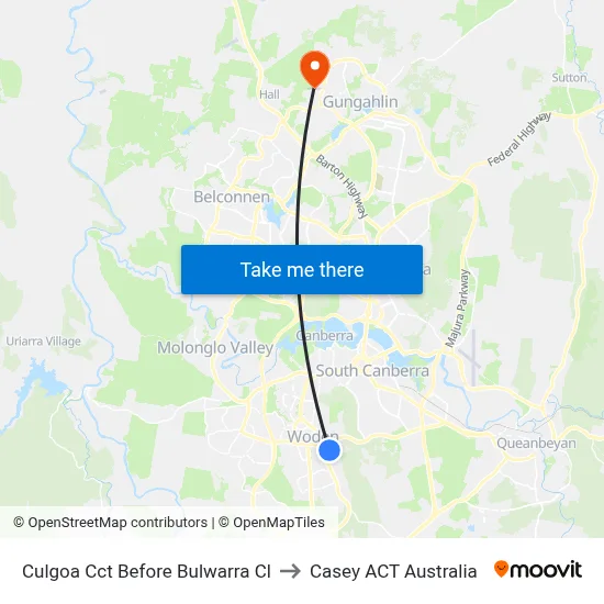 Culgoa Cct Before Bulwarra Cl to Casey ACT Australia map