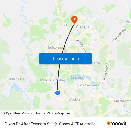 Dixon Dr After Twynam St to Casey ACT Australia map