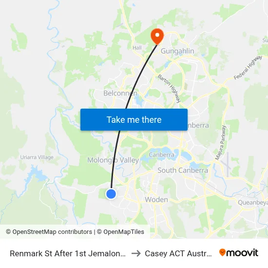 Renmark St After 1st Jemalong St to Casey ACT Australia map