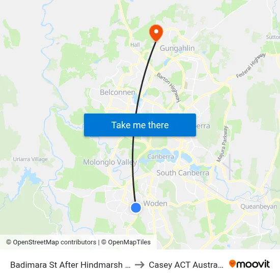 Badimara St After Hindmarsh Dr to Casey ACT Australia map